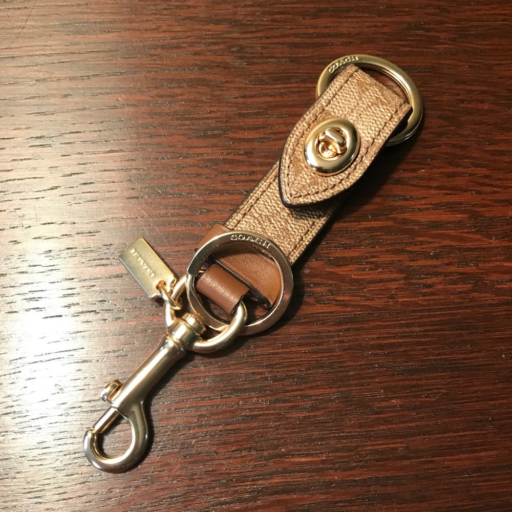 Genuine COACH Trigger Snap Bag Charm in Signature